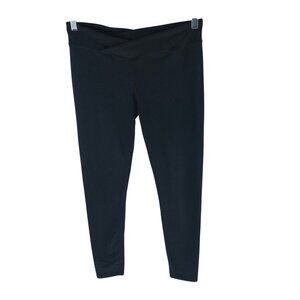 Fabletics Womens Black Crossover Waist Leggings Stretch L